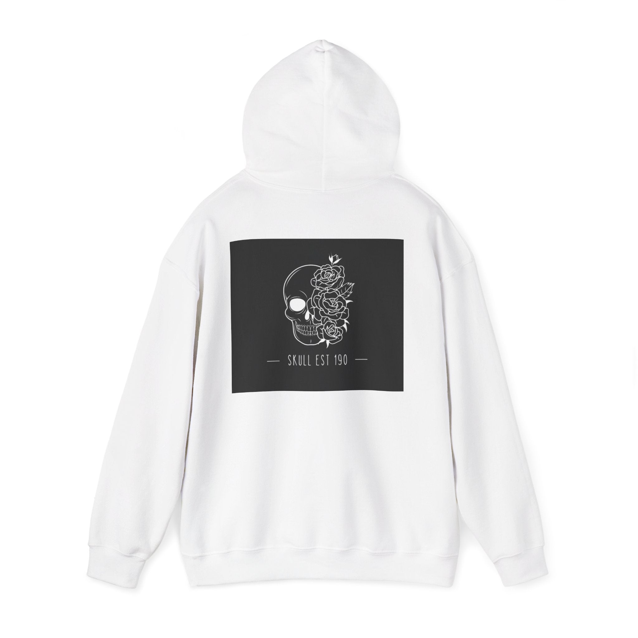 Skull & Roses Hoodie — 'Skull Est 199' Gothic Graphic Pullover