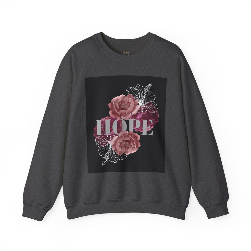 Hope Floral Crewneck Sweatshirt — 'HOPE' Vintage Rose Graphic