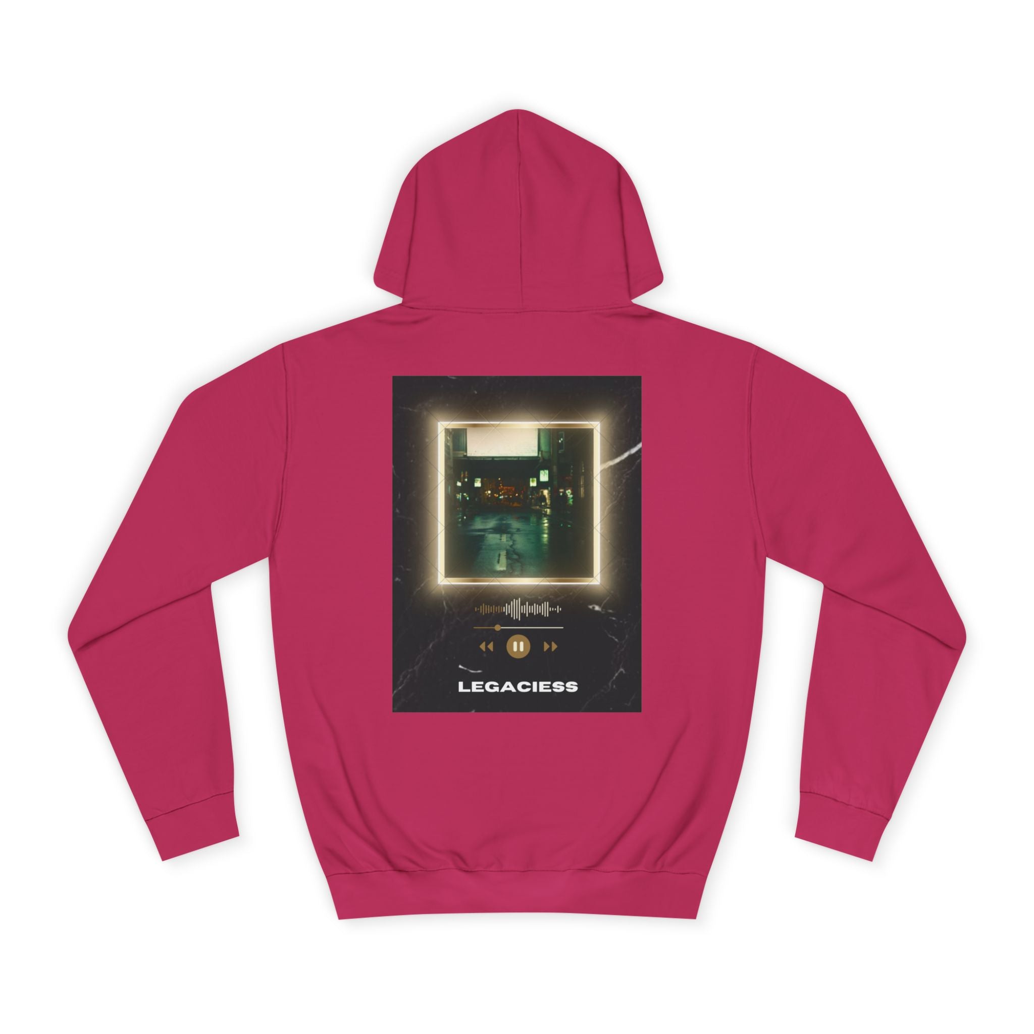 College Hoodie — Retro Neon Square Album Art Design