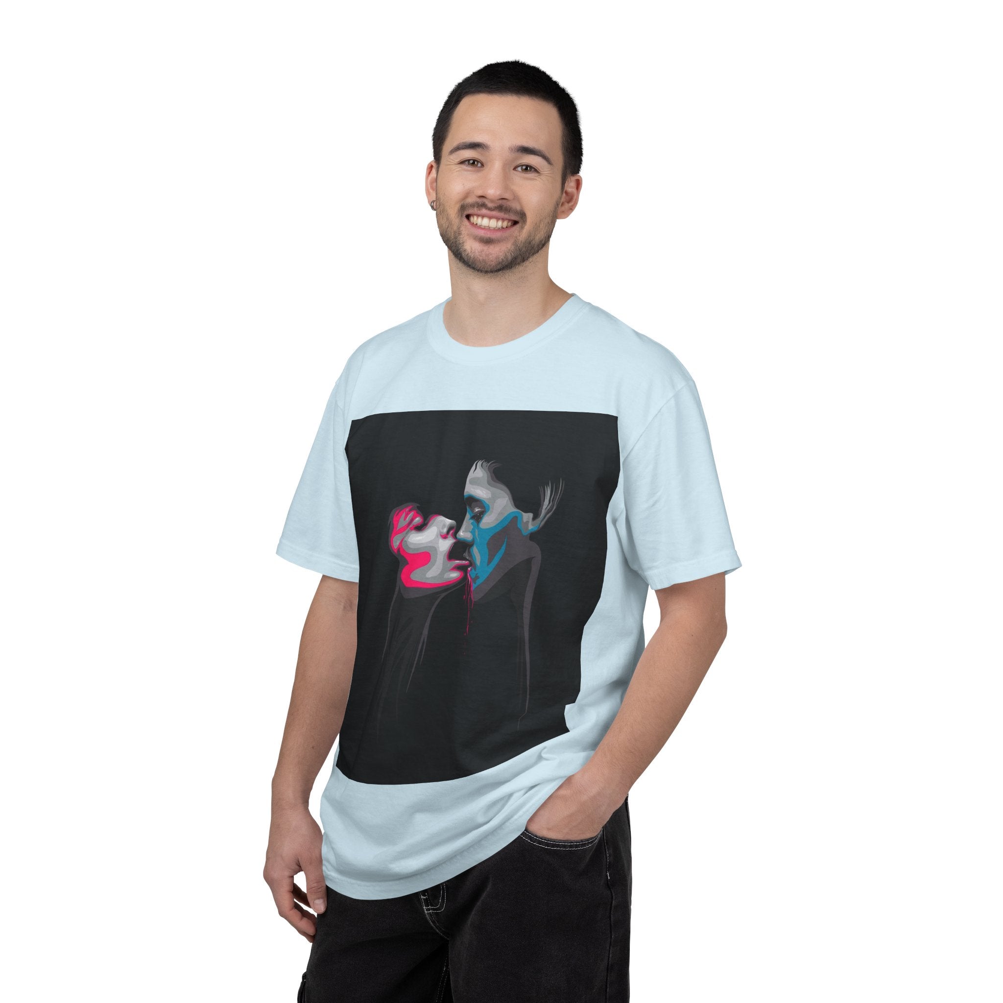 Abstract Neon Kiss T-Shirt — 'Legaciess' Back Logo Graphic Tee