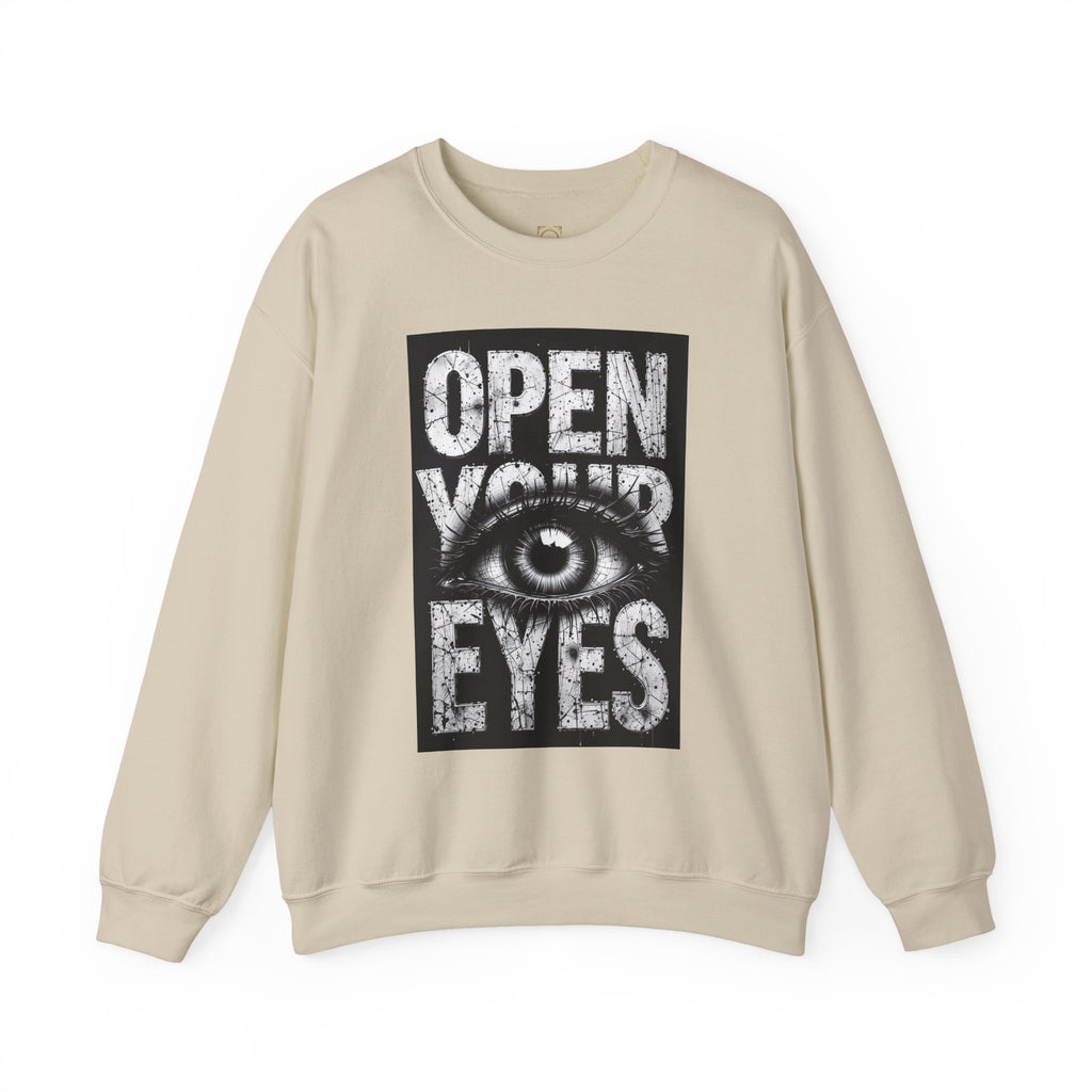 Open Your Eyes Crewneck Sweatshirt — Graphic Eye Design