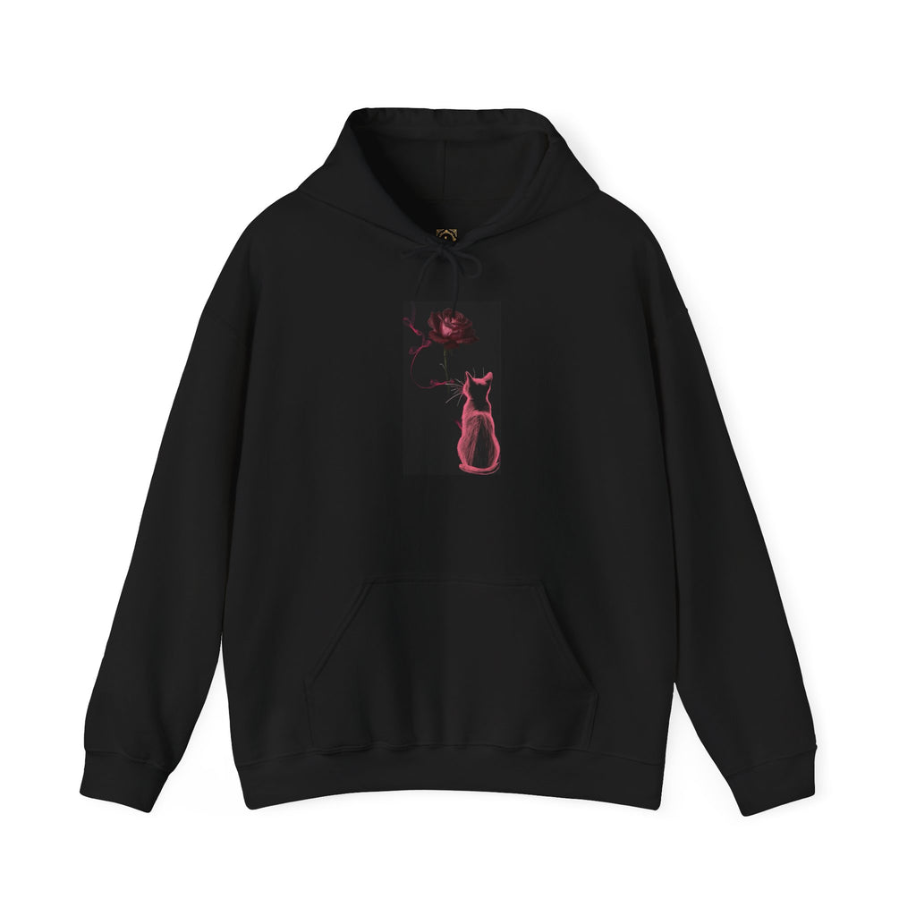 Cat Moonlight Hoodie — Neon Pink Cat Silhouette Sweatshirt