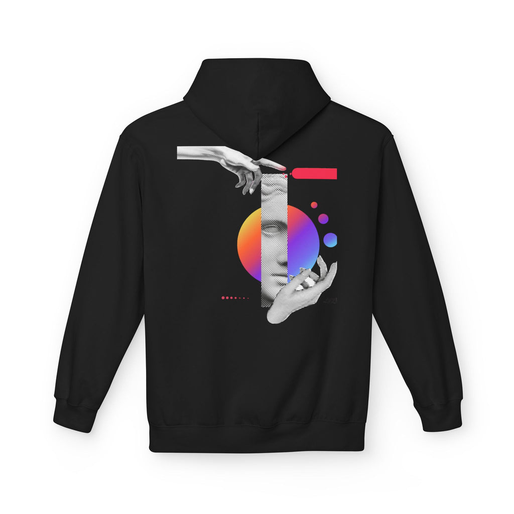 Hoodie — Abstract Hands & Gradient Orb Art Sweatshirt