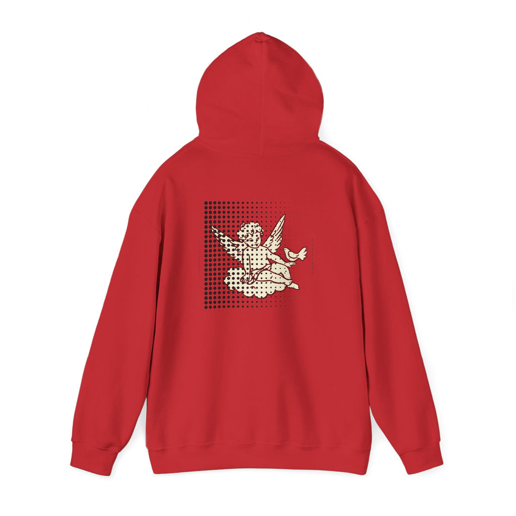 Cherub Dot Art Hoodie — Vintage Angel Graphic Pullover
