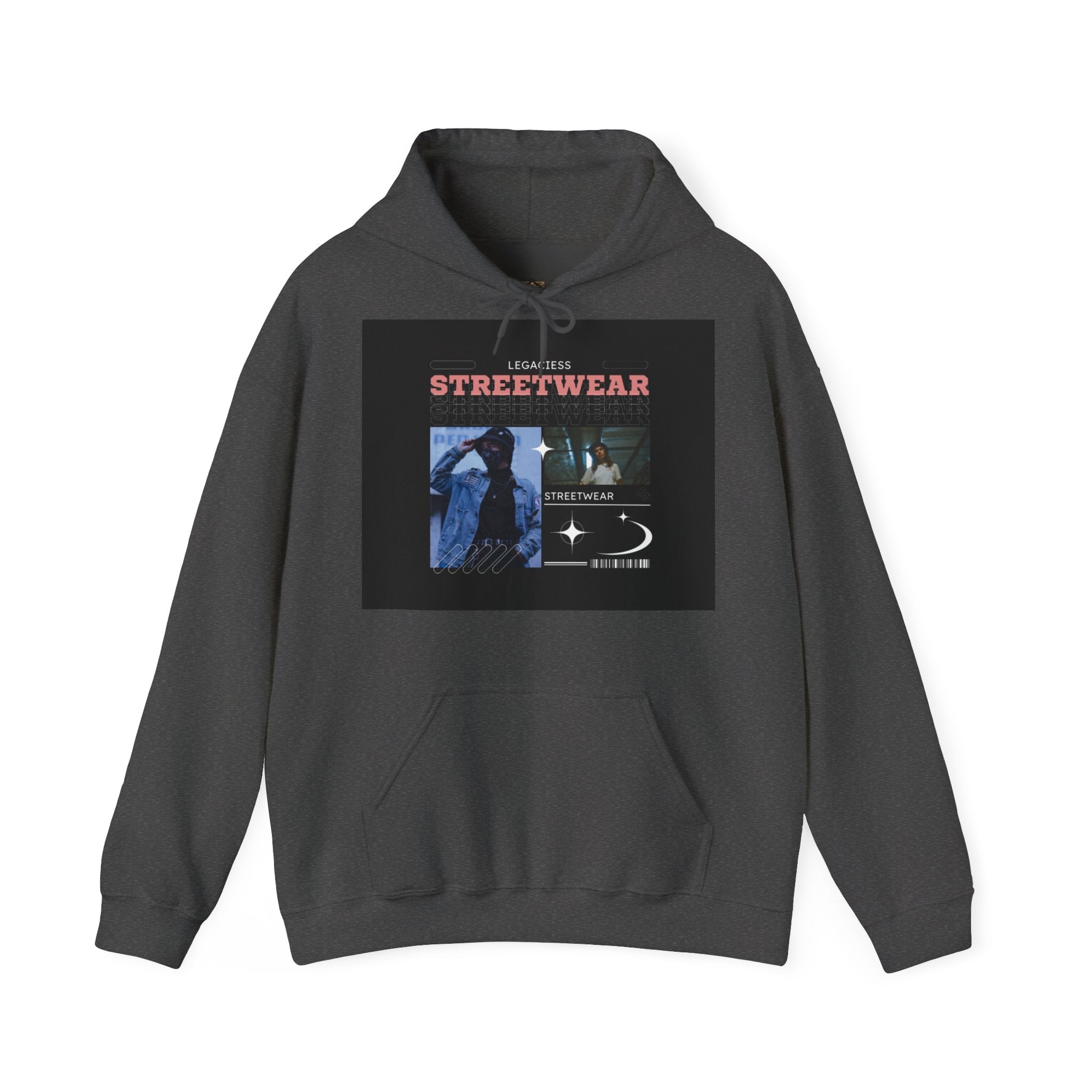 Streetwear Collage Hoodie — Retro Urban Graphic Sweatshirt