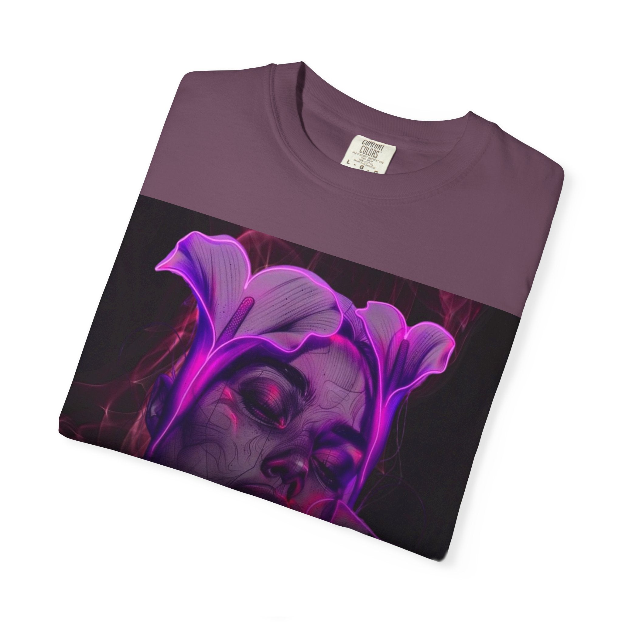 Mystic Purple Portrait T‑Shirt — Legaciess Logo Back