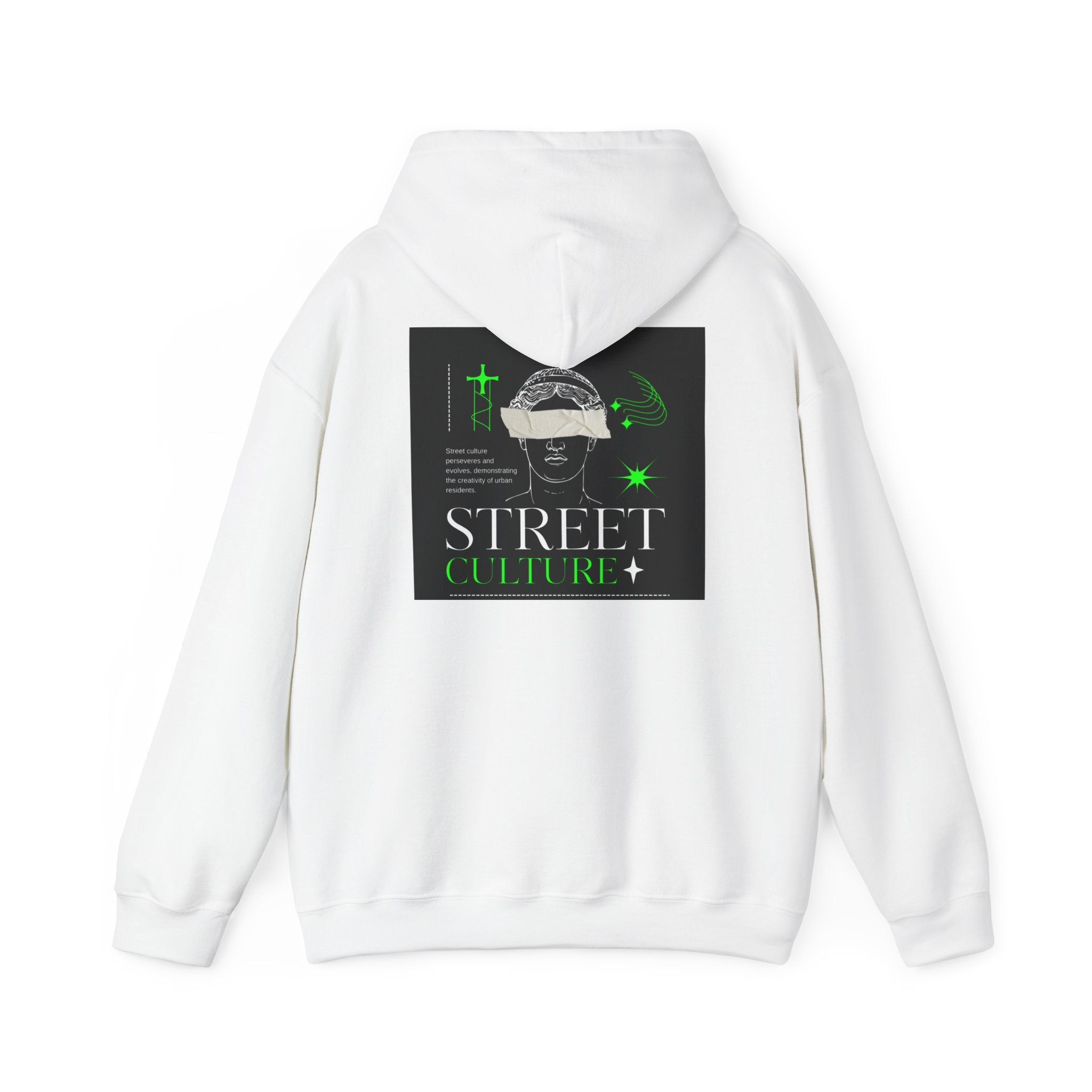 Street Culture Hoodie — Neon Green Graphic Urban Skull Sweatshirt