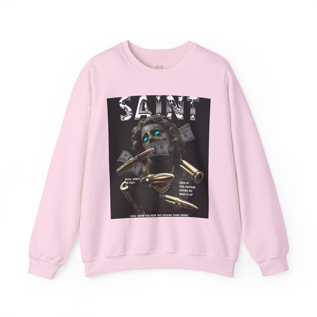 Saint Graphic Crewneck Sweatshirt — Dark Art Money Montage