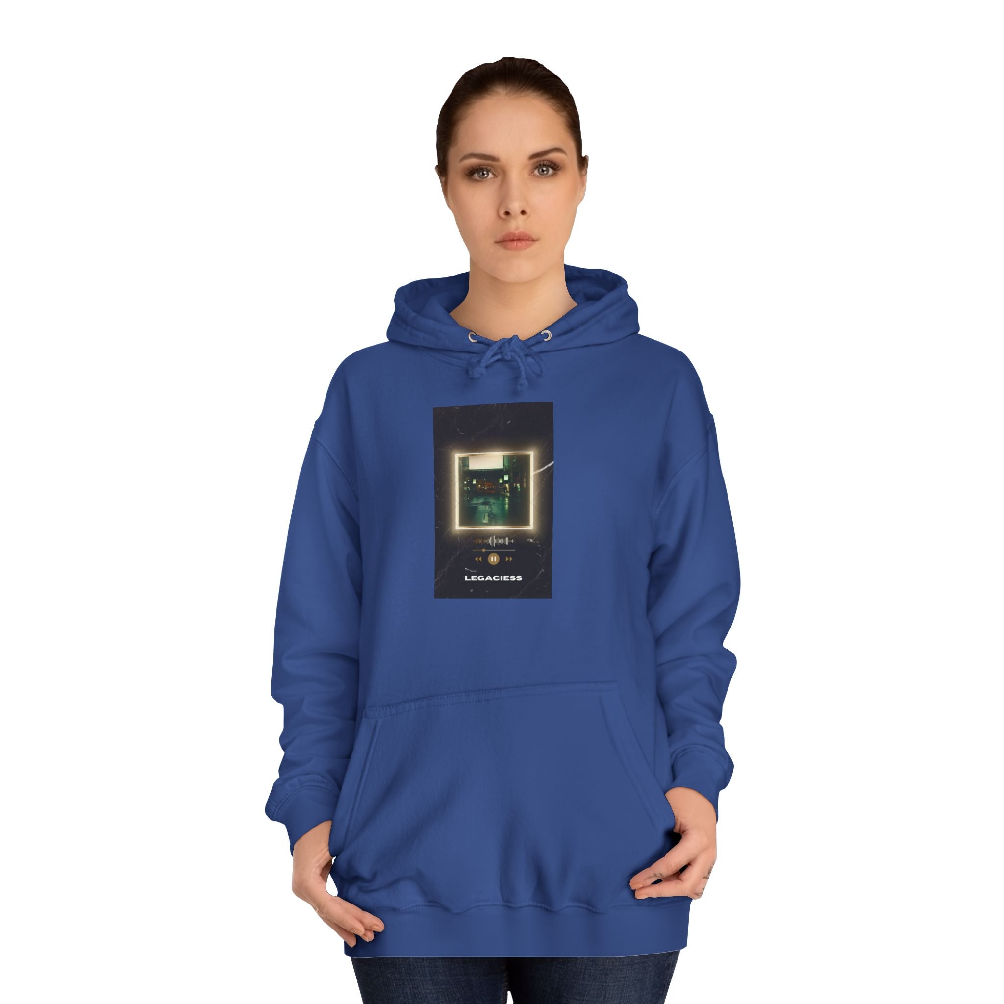 College Hoodie — Retro Neon Square Album Art Design
