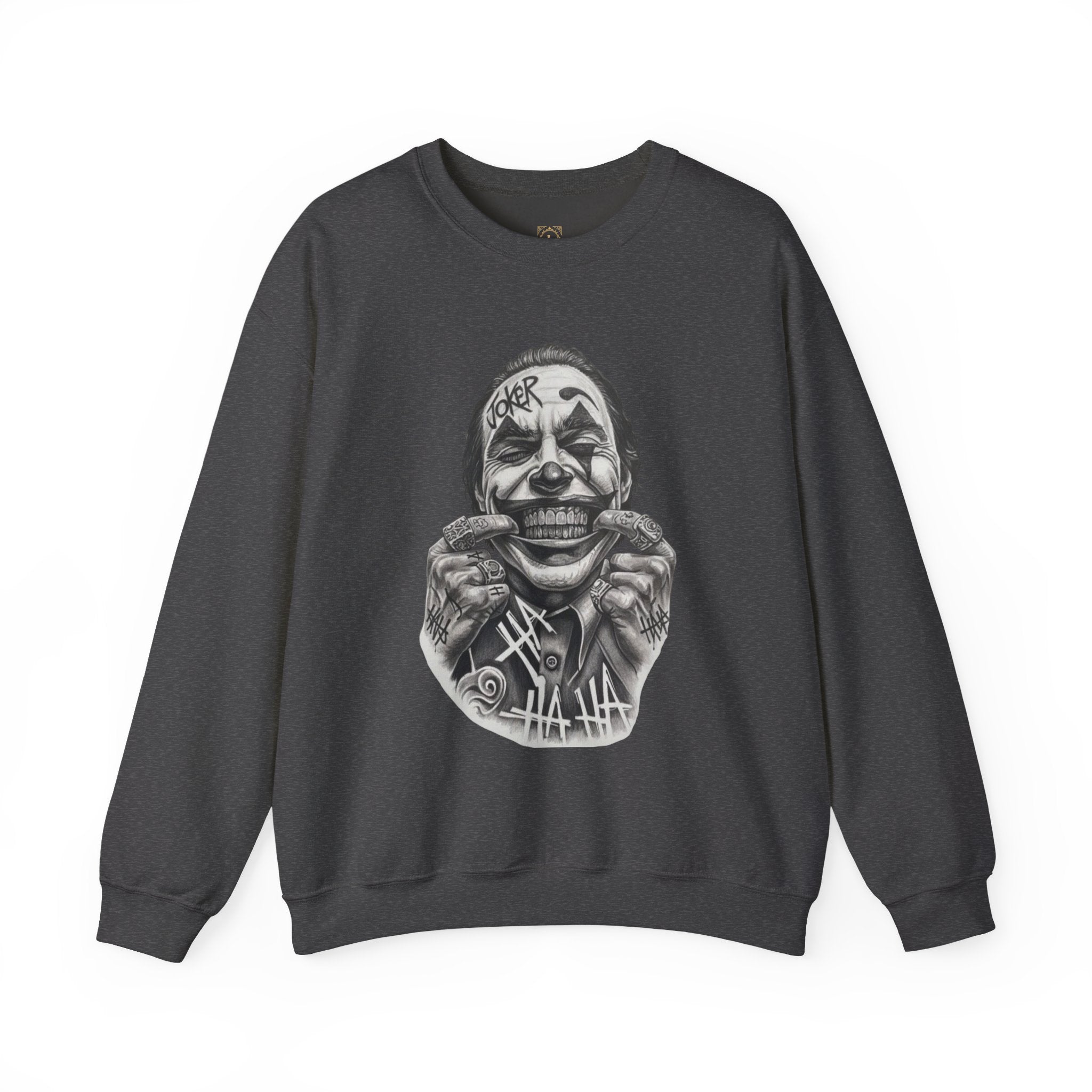 Joker Smile Crewneck Sweatshirt — Grinning Clown Graphic Pullover