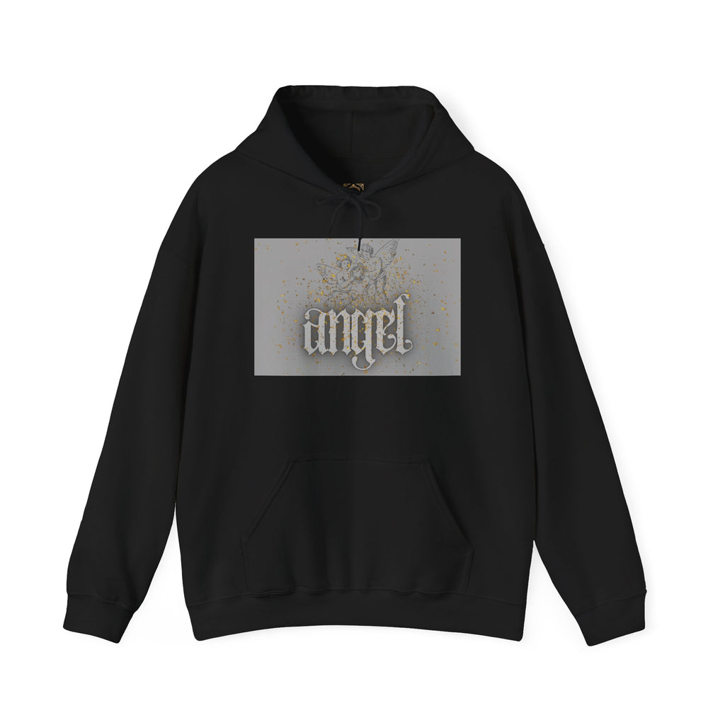Angel Gothic Hoodie — White Graphic Hooded Sweatshirt
