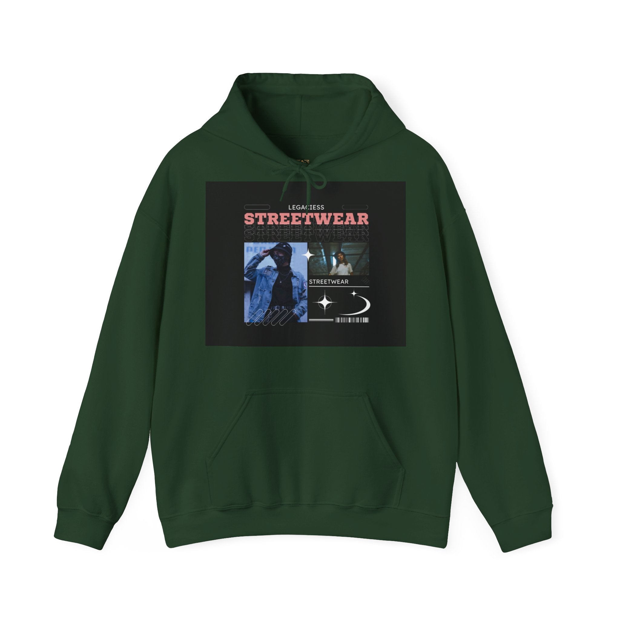 Streetwear Collage Hoodie — Retro Urban Graphic Sweatshirt