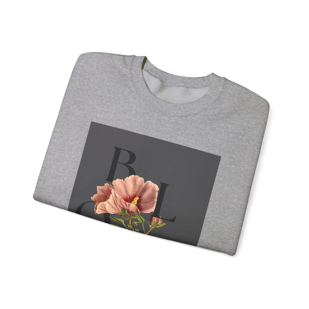 Floral Bloom Sweatshirt — Vintage Pink Flower Graphic Crewneck