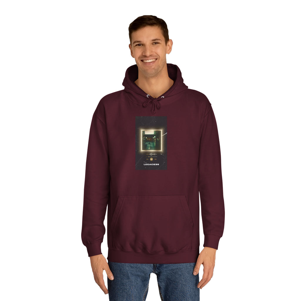 College Hoodie — Retro Neon Square Album Art Design