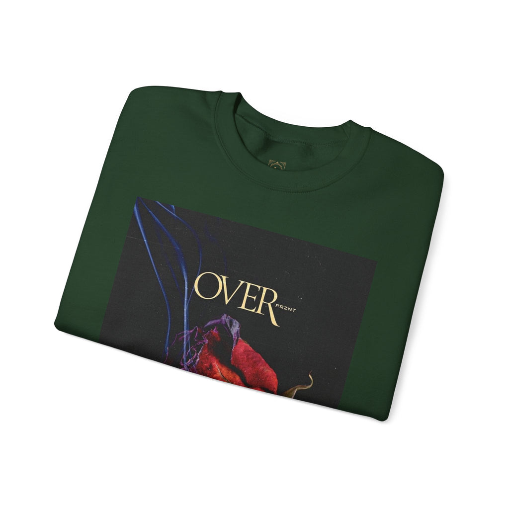 Crewneck Sweatshirt - "OVER" Rose Graphic with Legaciess Gold Logo