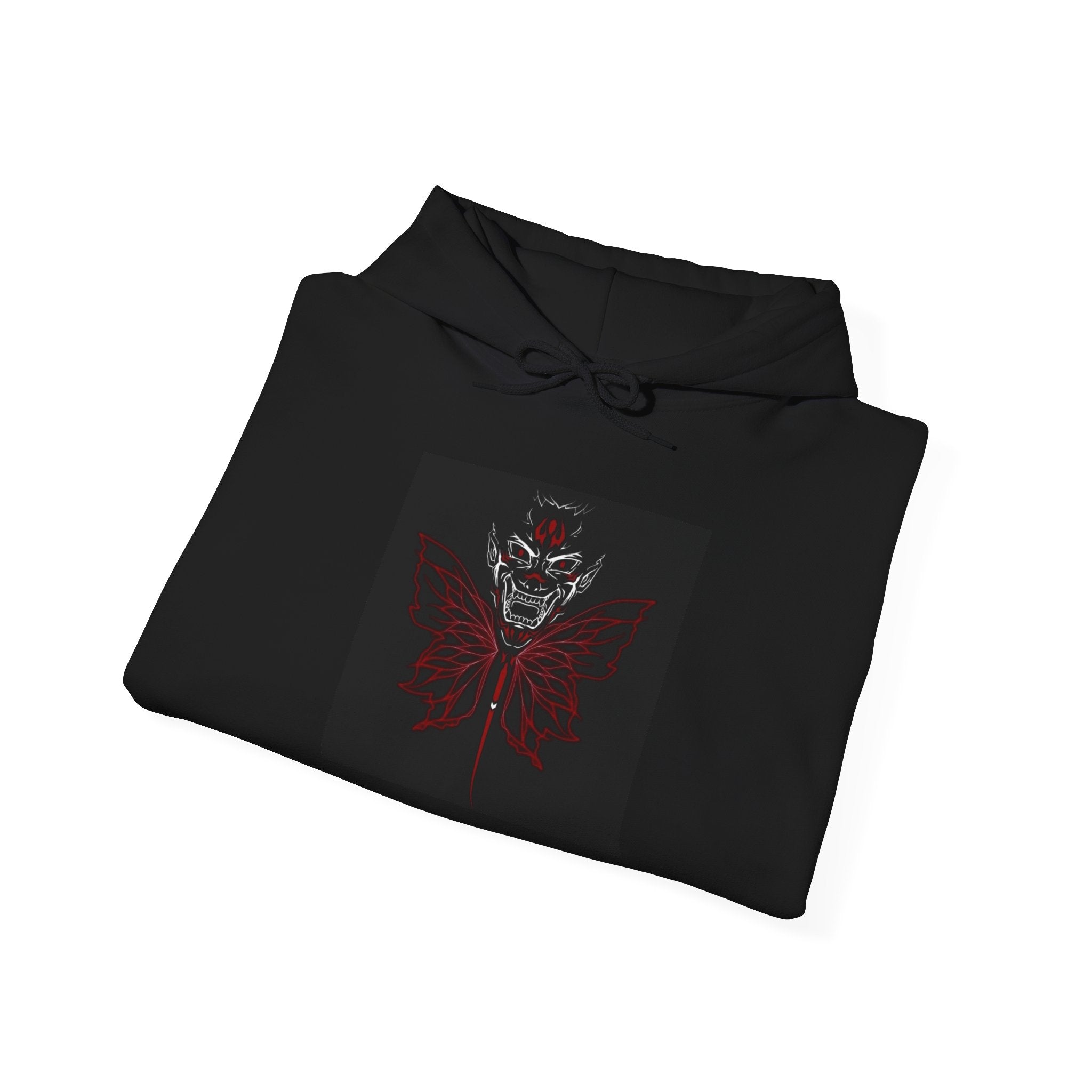 Demonic Butterfly Hoodie - Dark Gothic Skull Winged Design