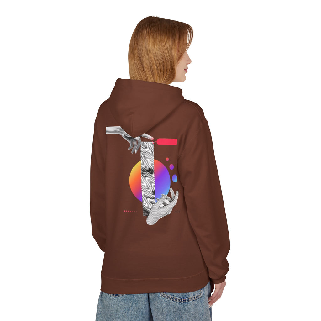 Hoodie — Abstract Hands & Gradient Orb Art Sweatshirt