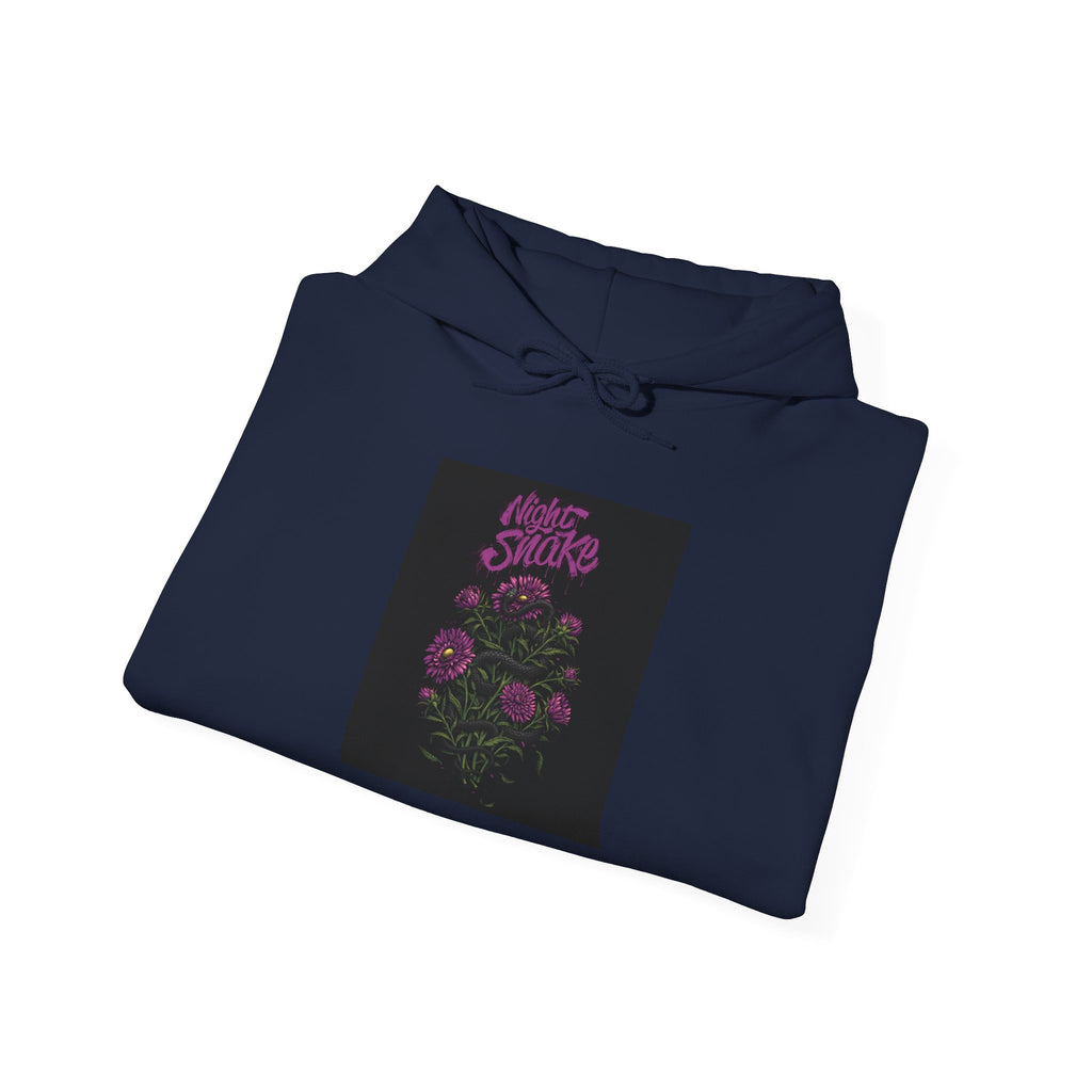 Floral Snake Hoodie — Dark Rose Garden Graphic Sweatshirt