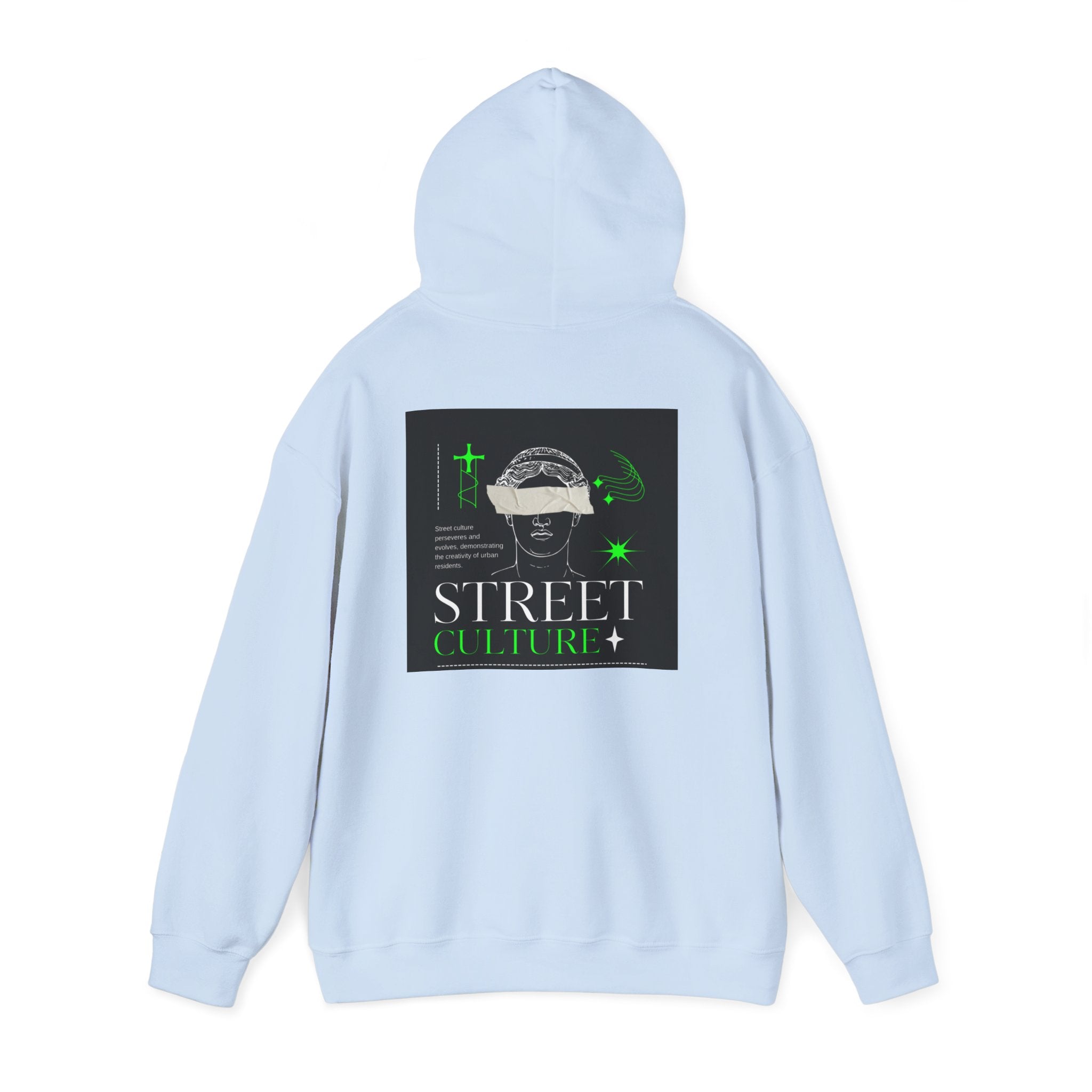 Street Culture Hoodie — Neon Green Graphic Urban Skull Sweatshirt