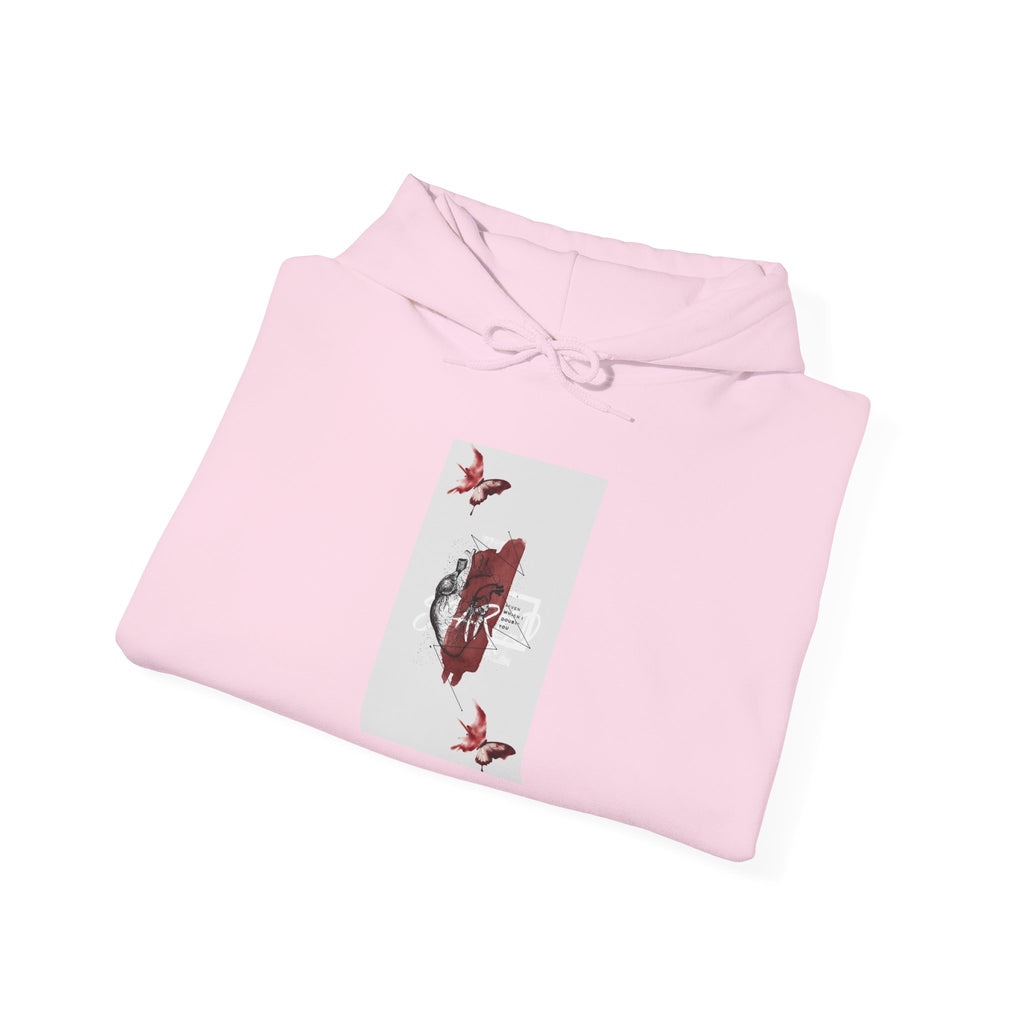 Hoodie — Romantic Red Rose & Butterflies Graphic Hoodie