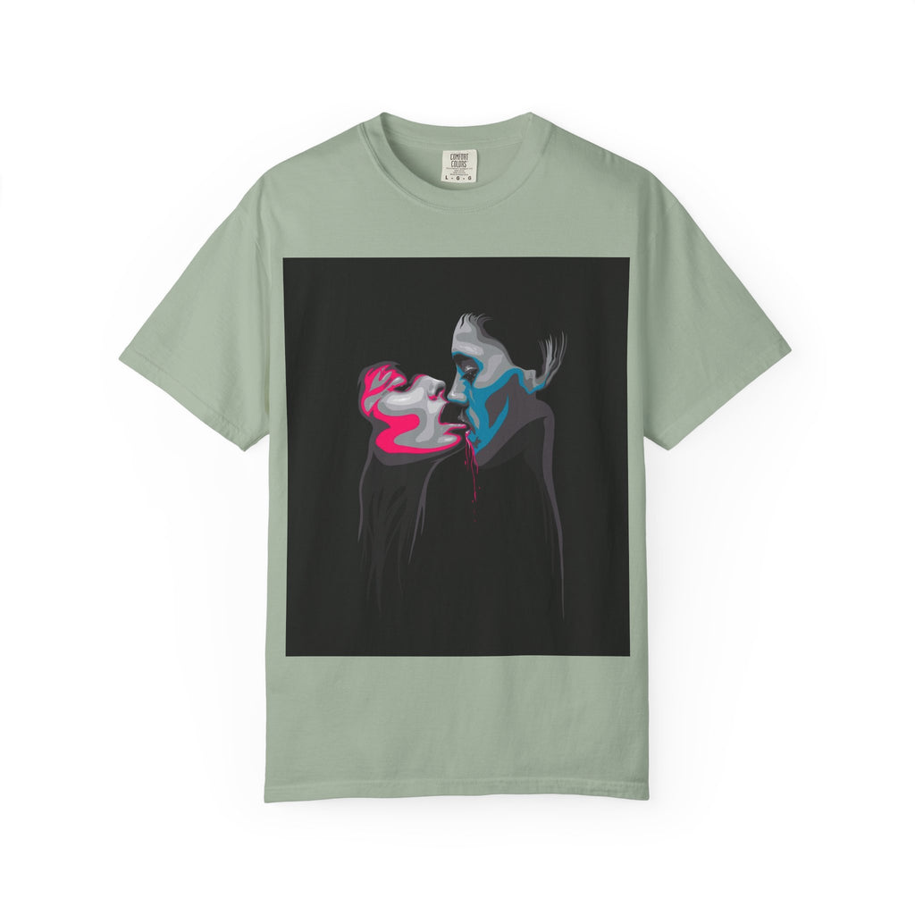 Abstract Neon Kiss T-Shirt — 'Legaciess' Back Logo Graphic Tee