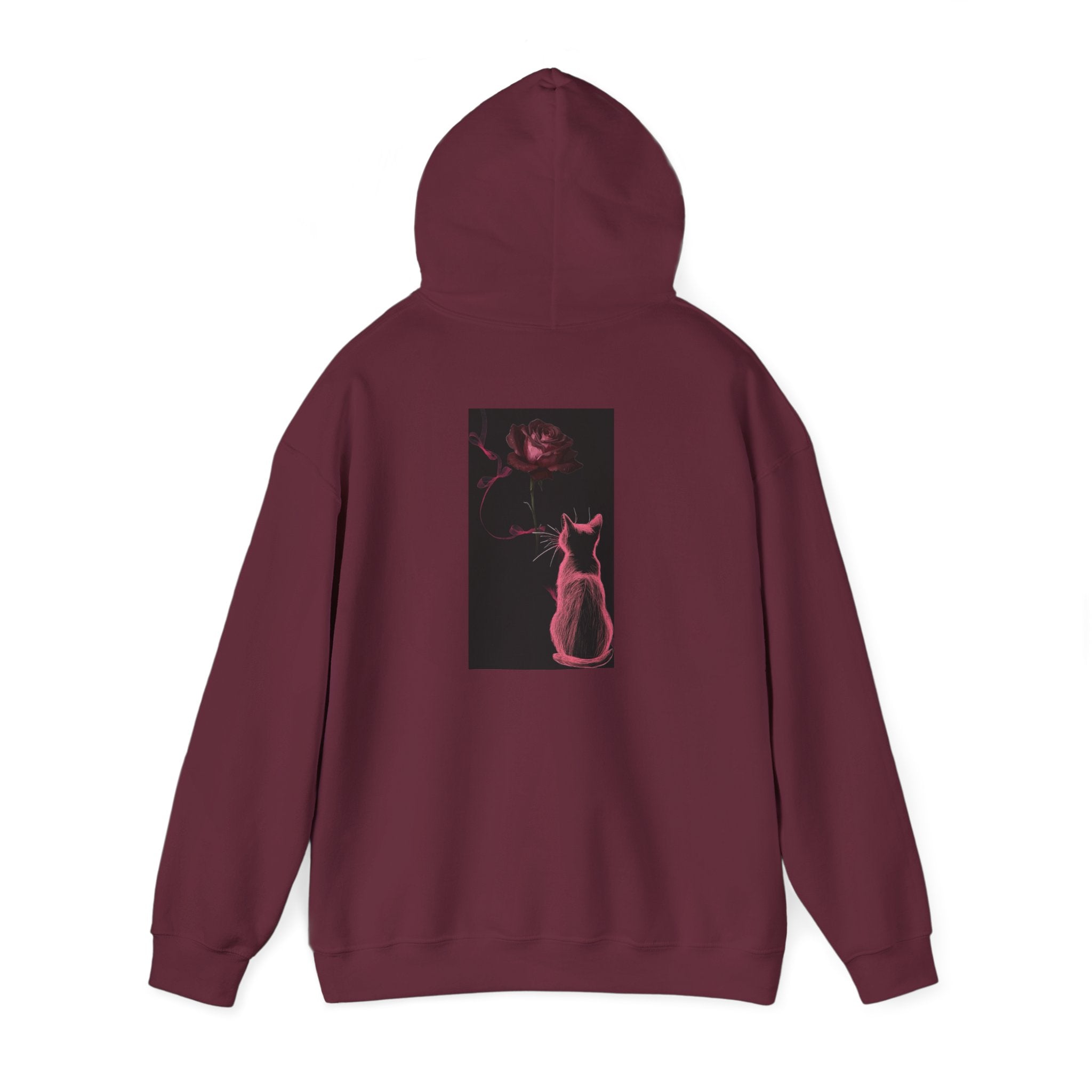 Cat Moonlight Hoodie — Neon Pink Cat Silhouette Sweatshirt