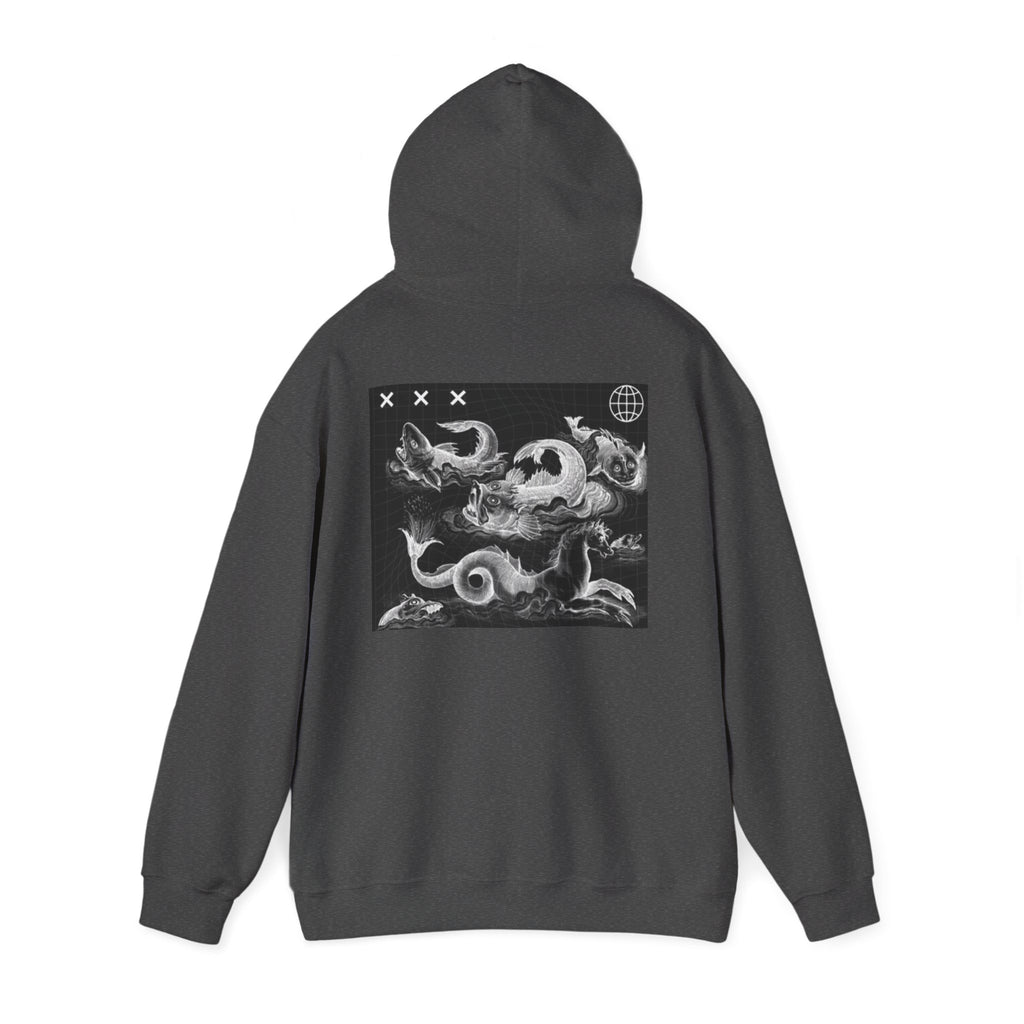 Skull Waves Hoodie — Gothic Nautical Skull Graphic Pullover