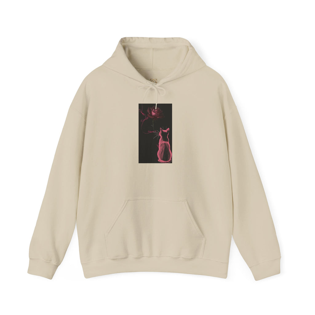Cat Moonlight Hoodie — Neon Pink Cat Silhouette Sweatshirt