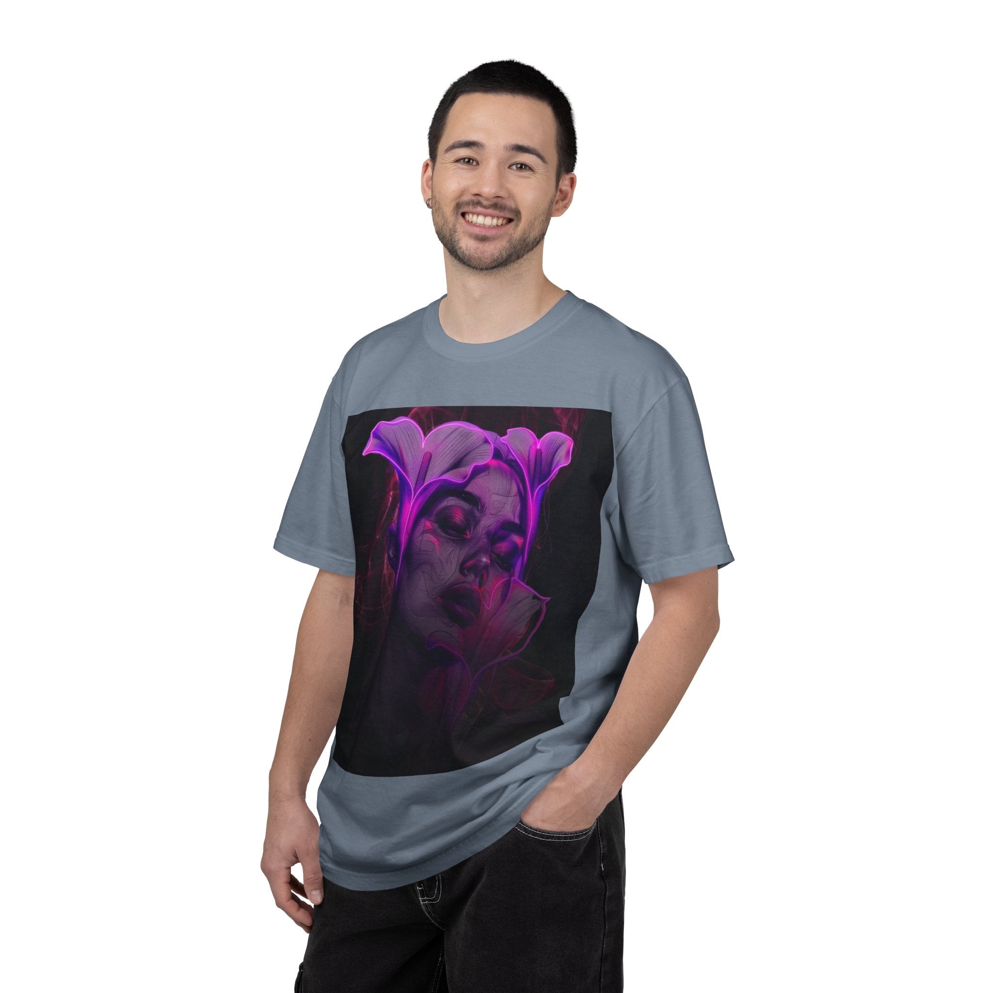 Mystic Purple Portrait T‑Shirt — Legaciess Logo Back