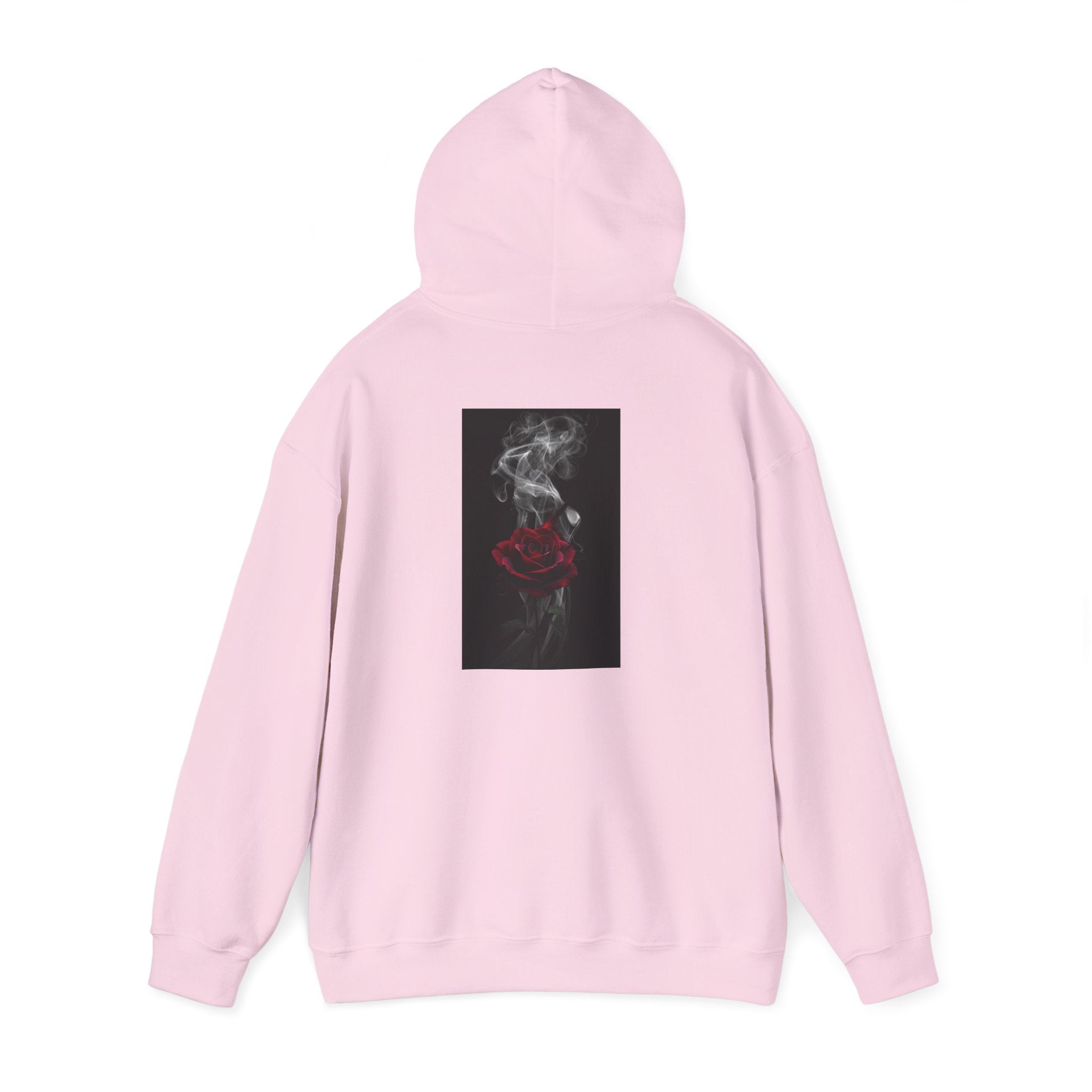 Smoky Red Rose Hoodie — Gothic Floral Hooded Sweatshirt