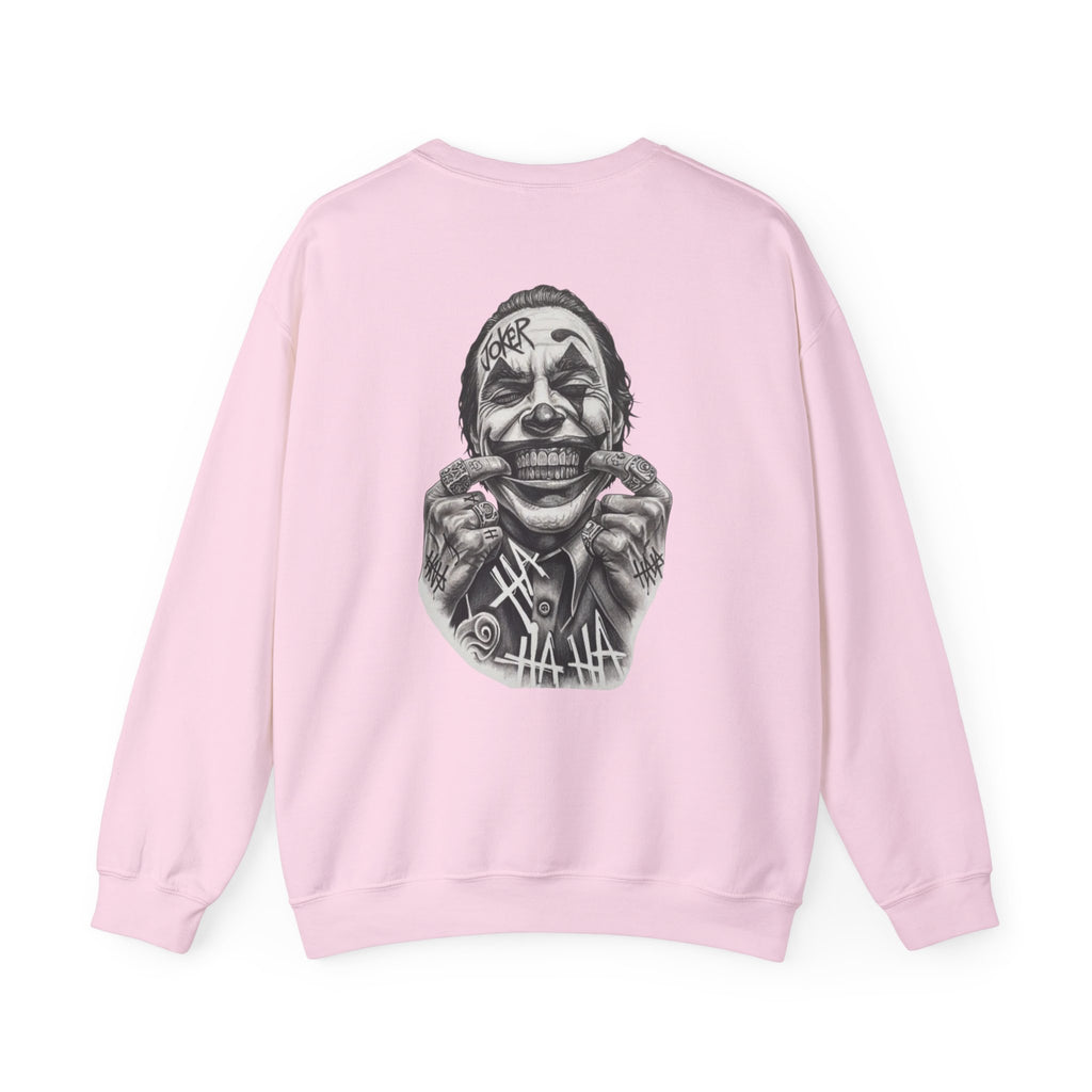 Joker Smile Crewneck Sweatshirt — Grinning Clown Graphic Pullover