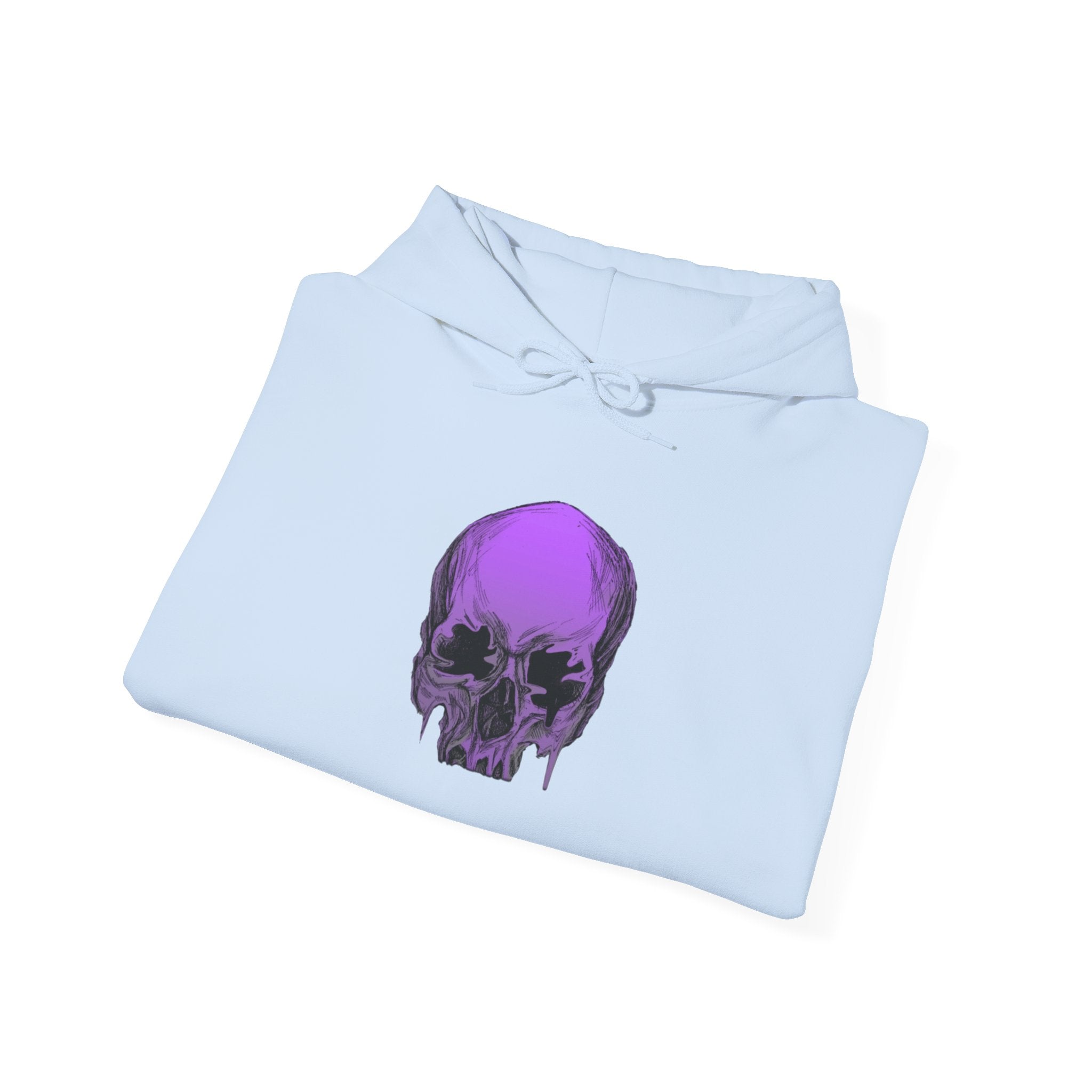 Purple Drip Skull Hoodie — Gothic Streetwear Pullover