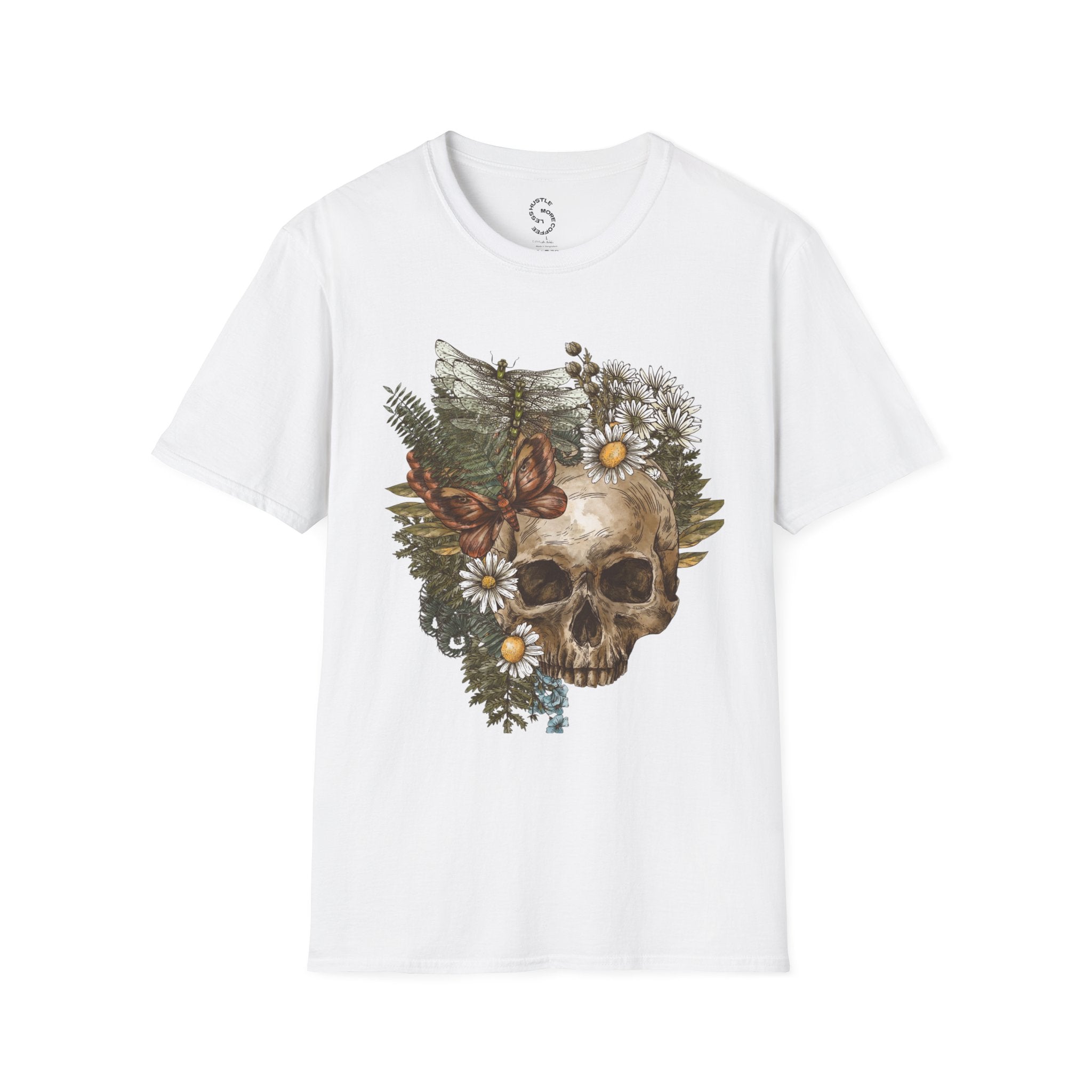 Skull & Daisies Graphic T-Shirt — Botanical Skull Floral Tee