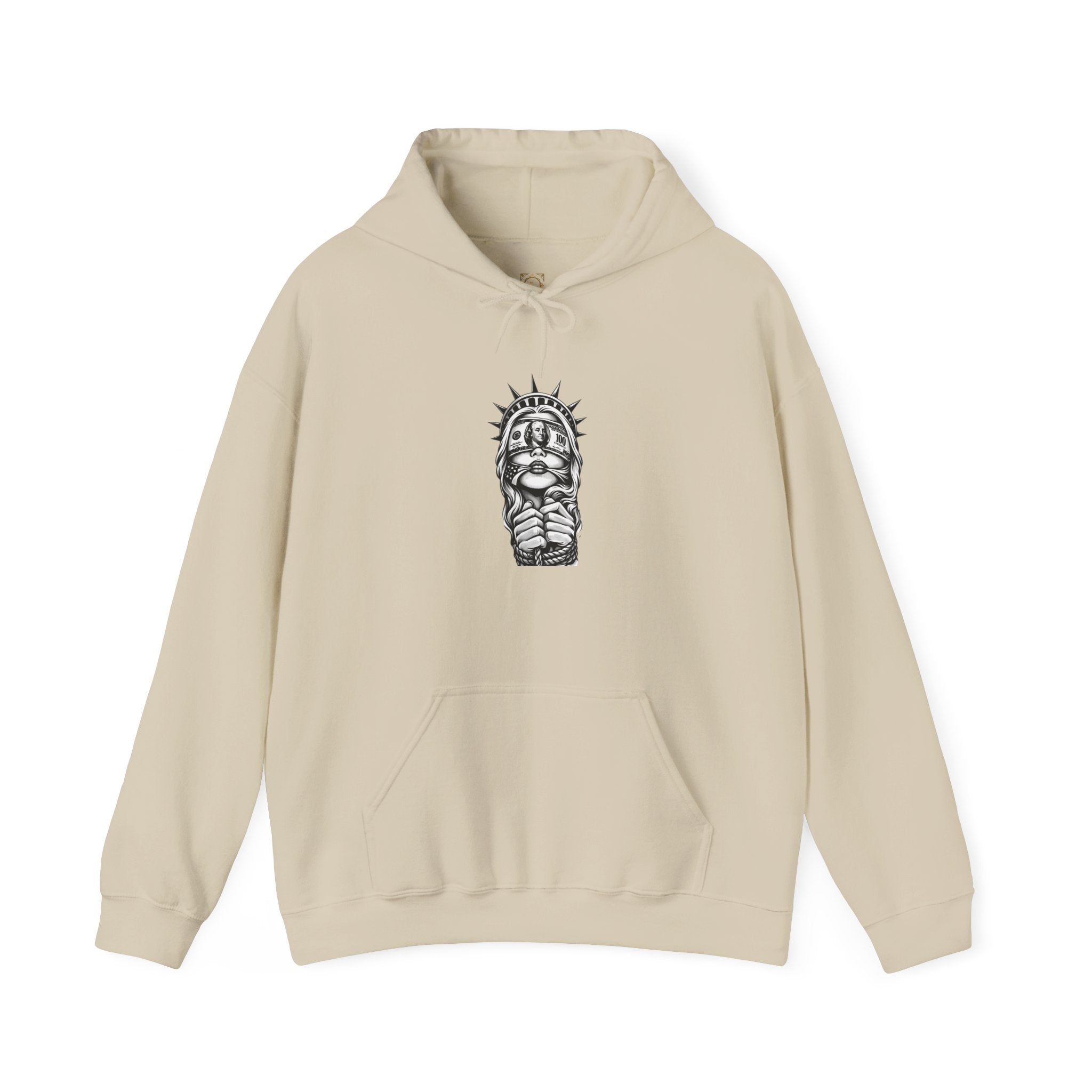 Statue of Liberty Prayer Hands Hoodie — Gothic Liberty Graphic Sweatshirt