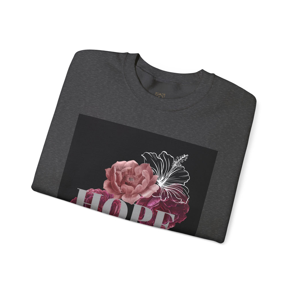 Hope Floral Crewneck Sweatshirt — 'HOPE' Vintage Rose Graphic