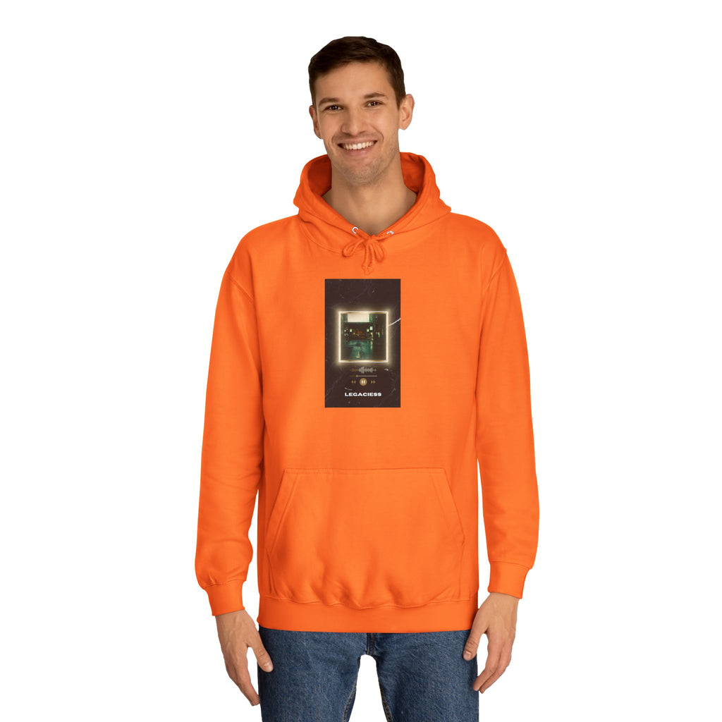 College Hoodie — Retro Neon Square Album Art Design