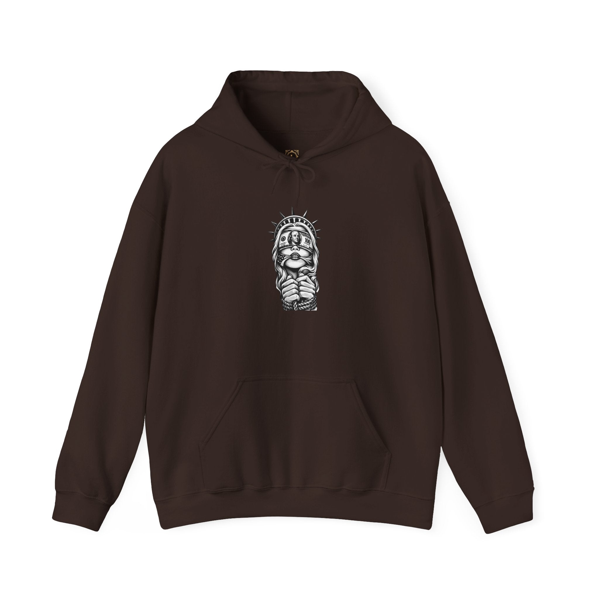 Statue of Liberty Prayer Hands Hoodie — Gothic Liberty Graphic Sweatshirt