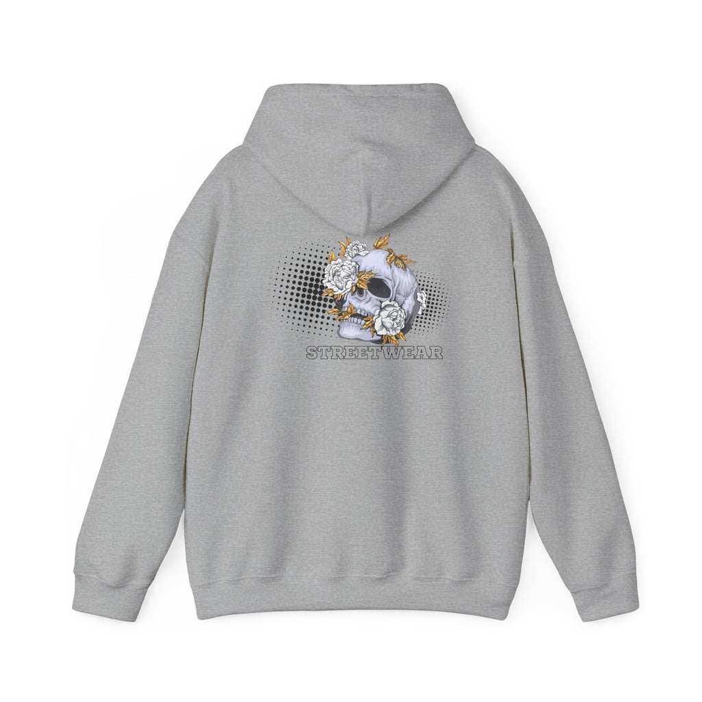 Floral Skull Hoodie — Vintage Botanical Skull Graphic Sweatshirt