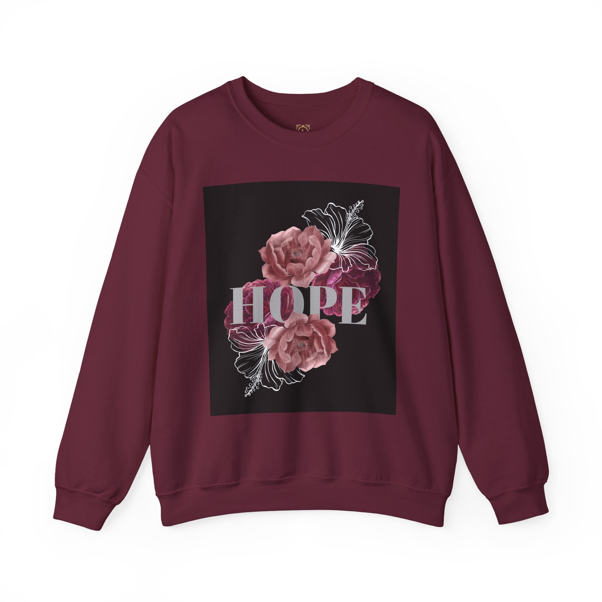 Hope Floral Crewneck Sweatshirt — 'HOPE' Vintage Rose Graphic