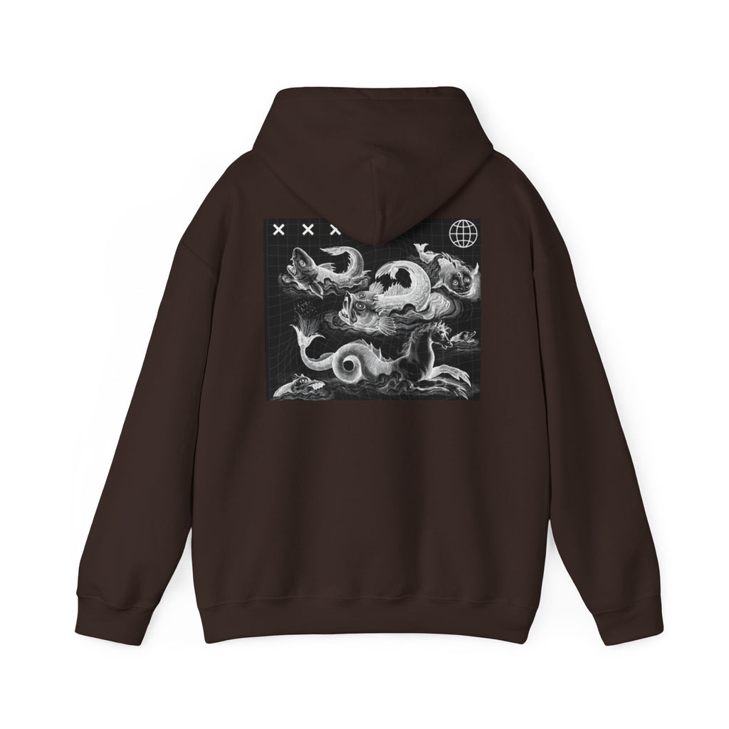 Skull Waves Hoodie — Gothic Nautical Skull Graphic Pullover