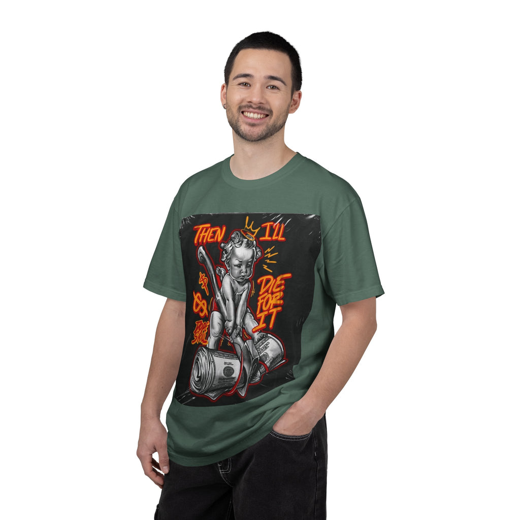 Graphic T-Shirt — "Then I'll Die For It" Muscle Car Pinup Street Art Design