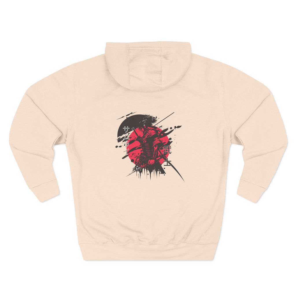 Grunge Rising Hoodie — Red Sun Graphic Fleece Hoodie