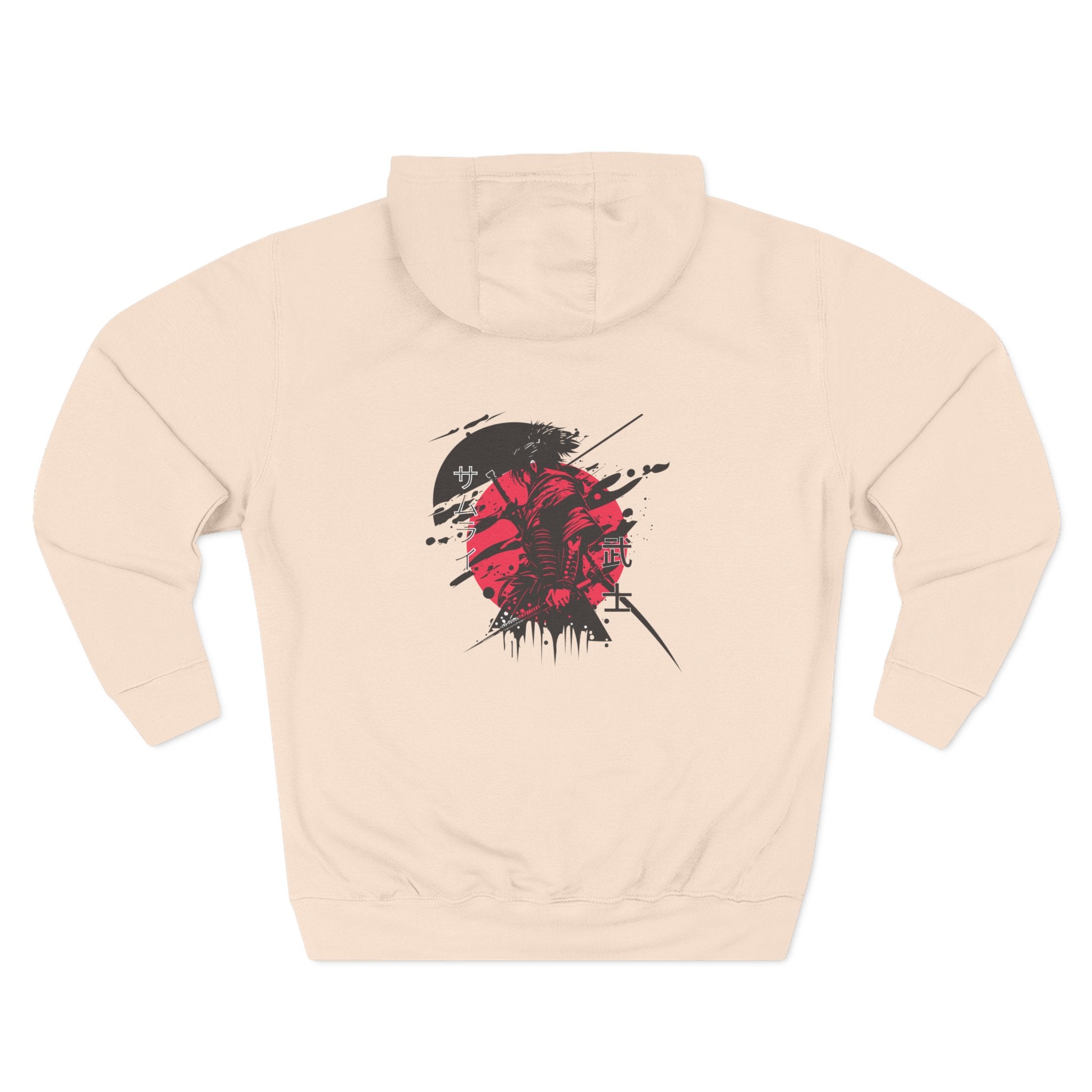 Grunge Rising Hoodie — Red Sun Graphic Fleece Hoodie