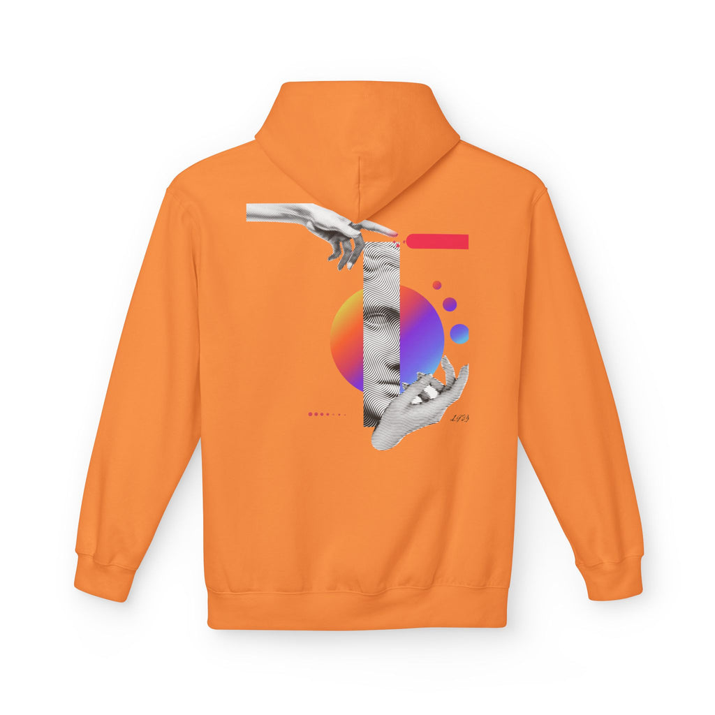 Hoodie — Abstract Hands & Gradient Orb Art Sweatshirt