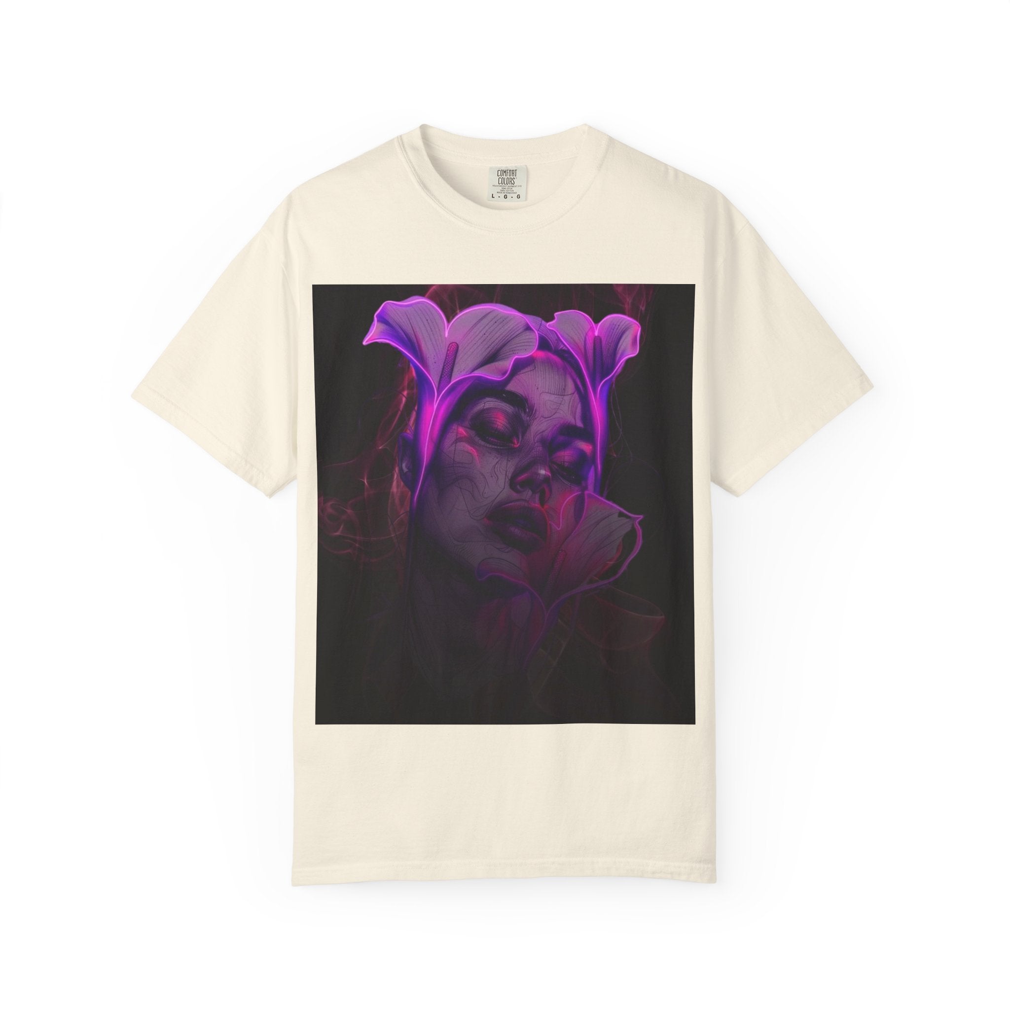 Mystic Purple Portrait T‑Shirt — Legaciess Logo Back