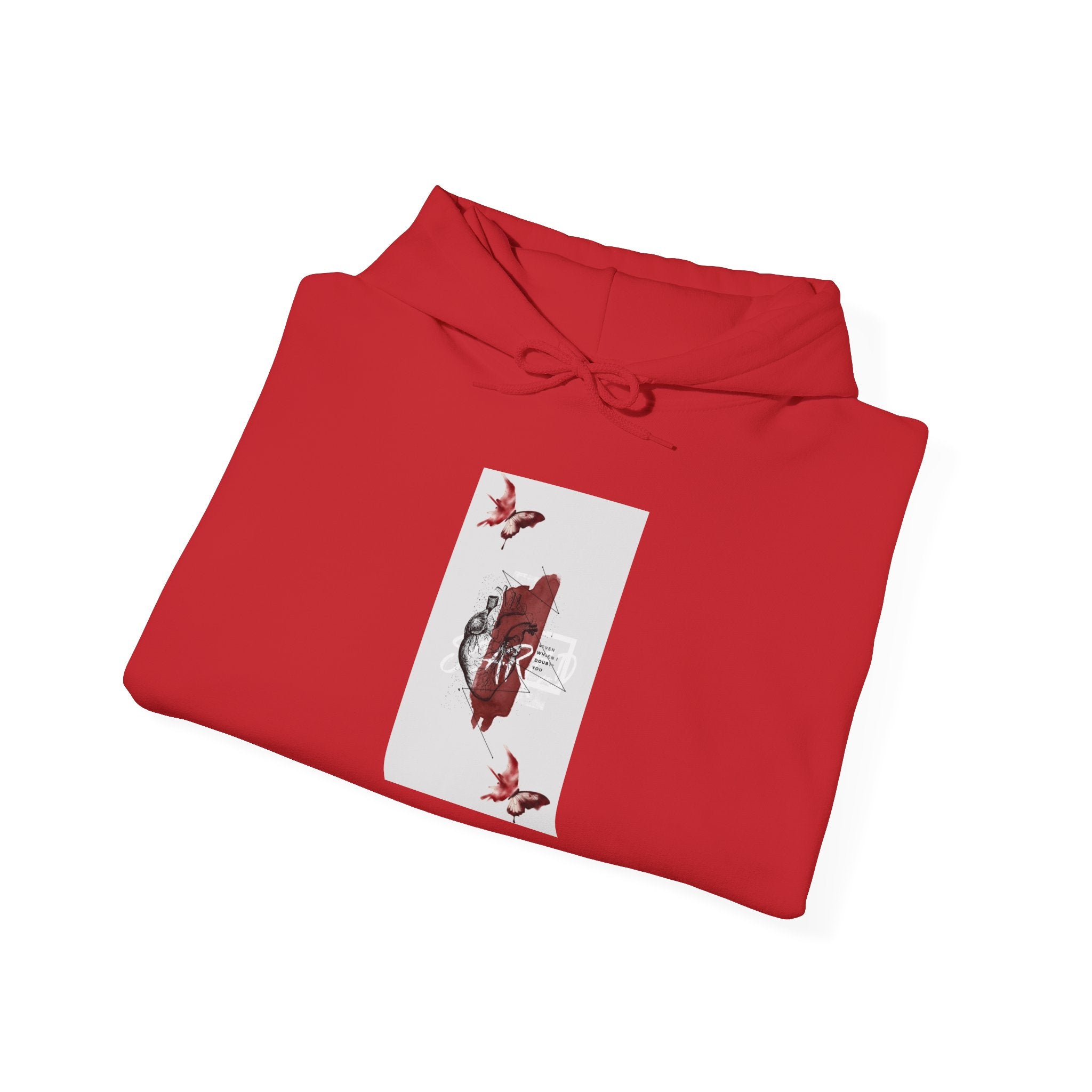 Hoodie — Romantic Red Rose & Butterflies Graphic Hoodie