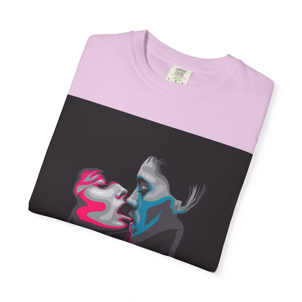 Abstract Neon Kiss T-Shirt — 'Legaciess' Back Logo Graphic Tee
