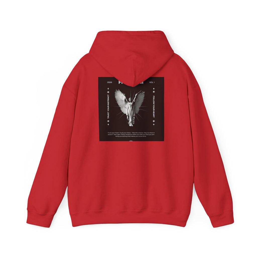 Freedom Angel Hoodie — Gothic Black & White Angel Wings Sweatshirt