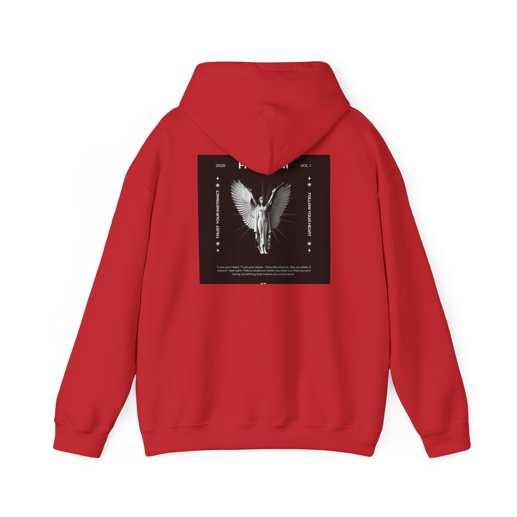 Freedom Angel Hoodie — Gothic Black & White Angel Wings Sweatshirt