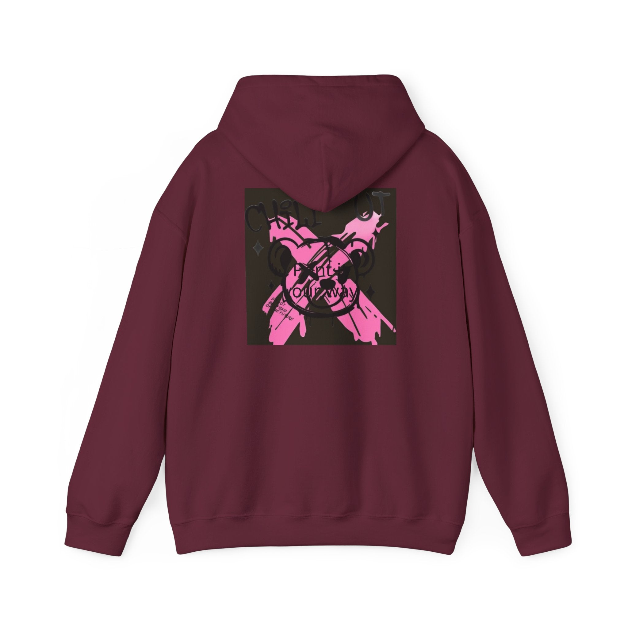 Crossed Guns Hoodie – Pink Retro Graphic Hooded Sweatshirt